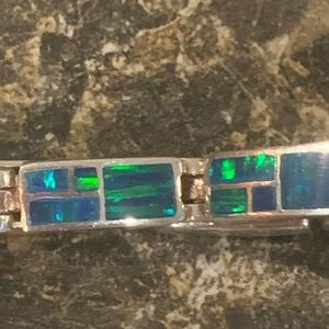 Silver inlaid opal bracelet 925
